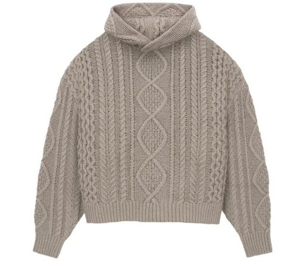 Essentials FW23 Cable Knit Hoodie 'Core Heather'