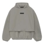 Essentials Nylon Fleece Hooded Sweatshirt 'Dust Heather'