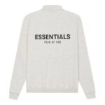 Essentials SS21 Mockneck Half Zip Light Heather Oatmeal