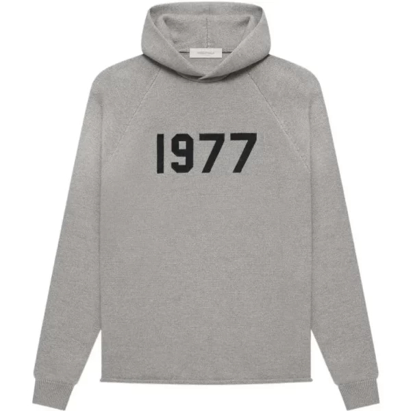 Essentials SS22 Knit Hoodie Dark 1977 Oatmeal