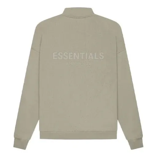 Fear of God Essentials SS21 Mockneck Half Zip Moss Back