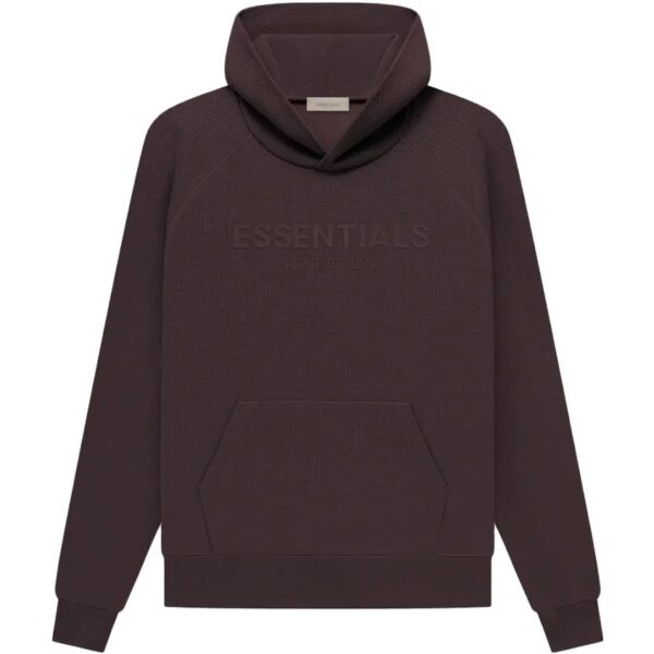 Fear of God Essentials SS23 Waffle Raglan Hoodie 'Plum Purple' Front