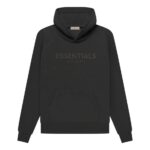 Fear of God Essentials SS23 waffle Raglan Hoodie 'off Black' Front