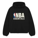 Fear of God Essentials x NBA Hoodie 'Black' Front