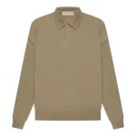 Essentials SS22 Knit Long Sleeve Polo Shirt 'Oak'