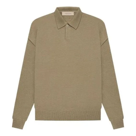 Essentials SS22 Knit Long Sleeve Polo Shirt 'Oak'