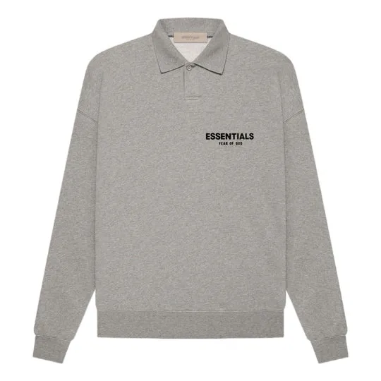 Essentials SS22 Long Sleeve Polo Shirt 'Dark Oatmeal'
