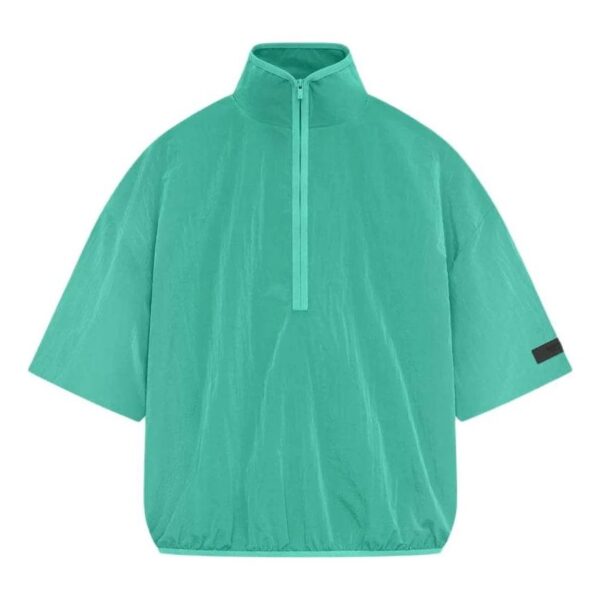 Essentials SS24 Crinkle Nylon Half Zip Short Sleeve Shirt 'Mint Leaf'