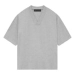 Essentials SS24 V Neck T-Shirt 'Light Heather Grey'
